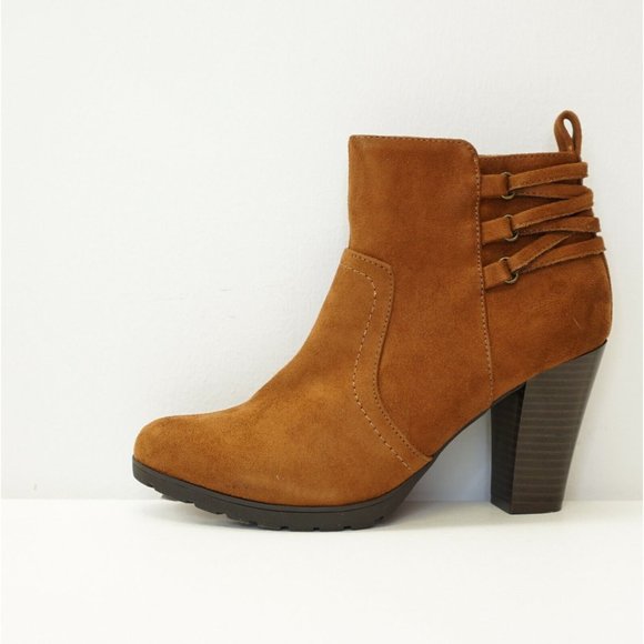 Rialto Womens Shoes Sonny High Heel Ankle Boot Bootie Walnut Faux Suede 8 M - Picture 4 of 8